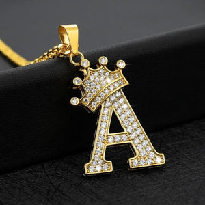 Royal Ice Personalized Letter Initial Custom Necklace
