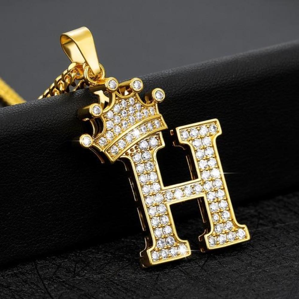 Royal Ice Personalized Letter Initial Custom Necklace