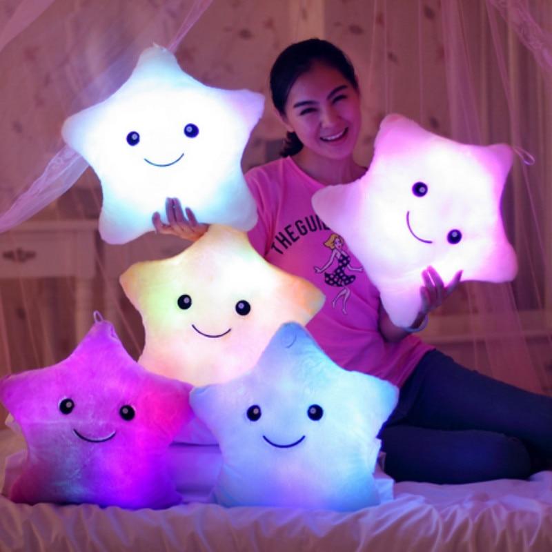 Glow Moon, Stars or Dolphin LED Light Up Plush 3D Stuffed Animal (5 Colors)