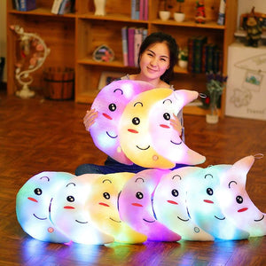 Glow Moon, Stars or Dolphin LED Light Up Plush 3D Stuffed Animal (5 Colors)