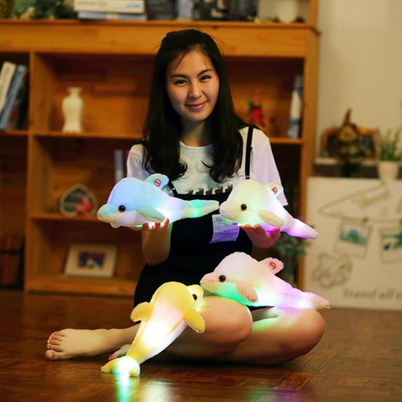 Glow Moon, Stars or Dolphin LED Light Up Plush 3D Stuffed Animal (5 Colors)