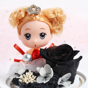 Immortal Enchanted Rose Glass Heart Dome w/ Princess Doll (13 Designs)