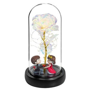 Rainbow Orbs Galaxy Enchanted Rose LED Glass Display (7 Designs)
