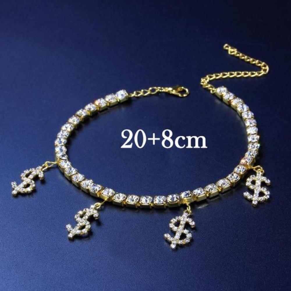 Iced Butterfly Pendant Anklet (12 Variants) 3 Colors Cubic Zirconia