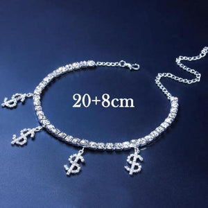 Iced Butterfly Pendant Anklet (12 Variants) 3 Colors Cubic Zirconia