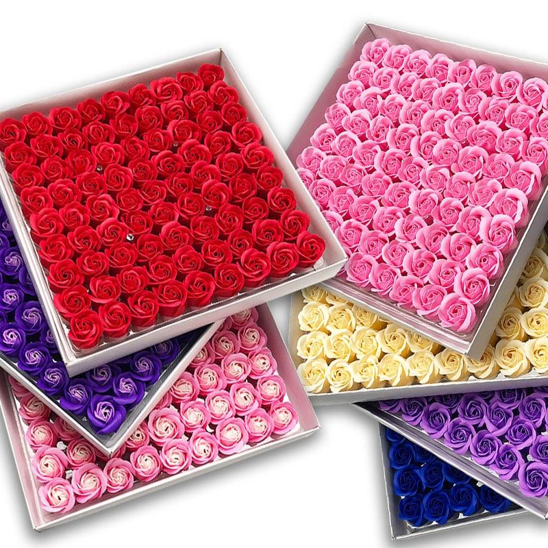 81 Piece Rose Scented Enchanted Soap Flower (19 Colors)