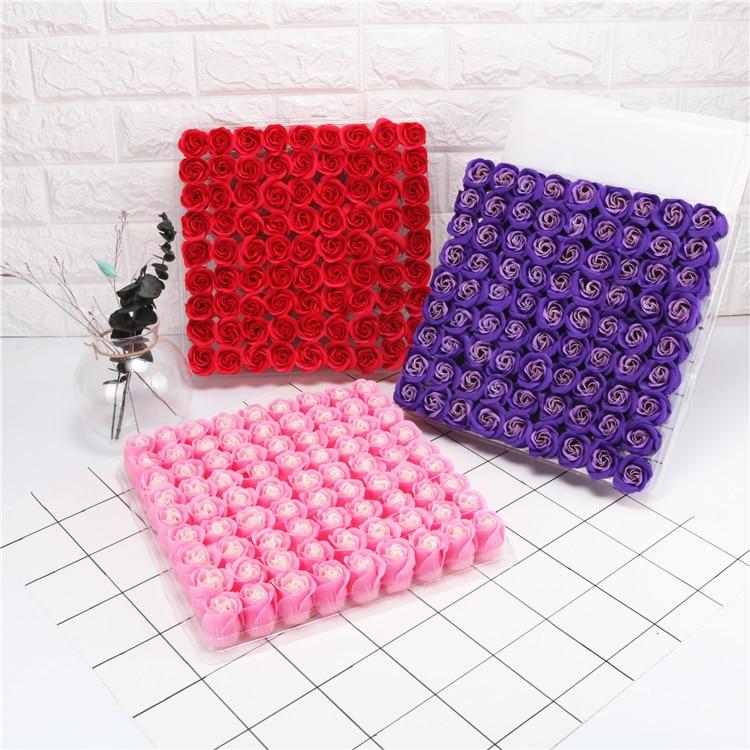 81 Piece Rose Scented Enchanted Soap Flower (19 Colors)