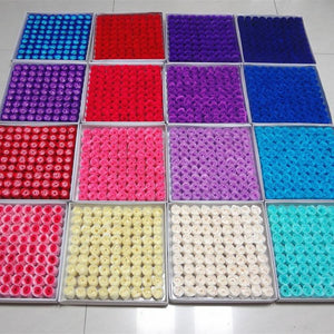 81 Piece Rose Scented Enchanted Soap Flower (19 Colors)