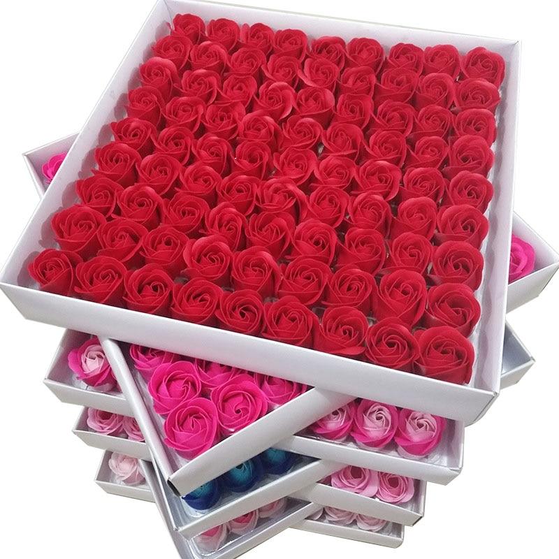 81 Piece Rose Scented Enchanted Soap Flower (19 Colors)