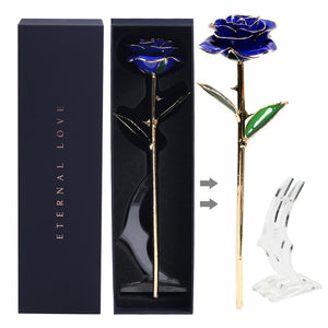 Preserved 24k Gold Long Stem Immortal Rose (3 Styles) 20 Variants NEW Colors 2022