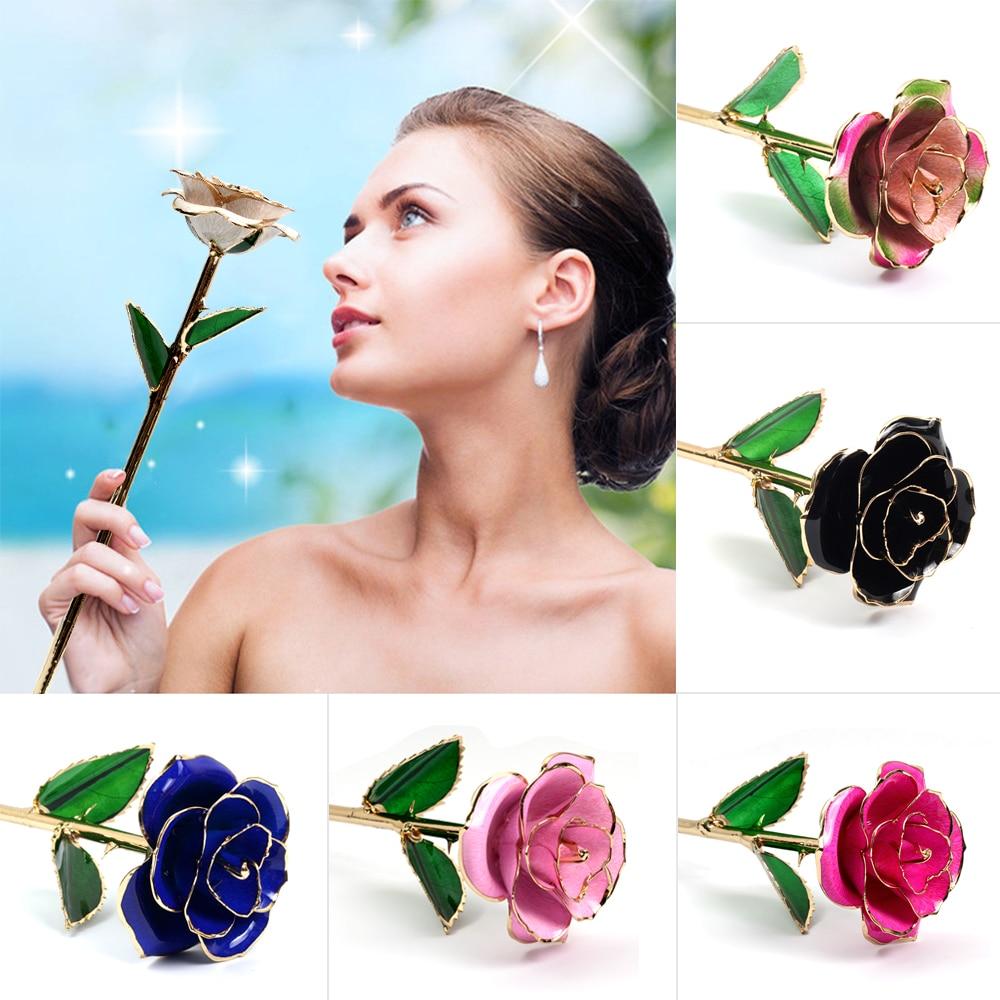 Preserved 24k Gold Long Stem Immortal Rose (3 Styles) 20 Variants NEW Colors 2022