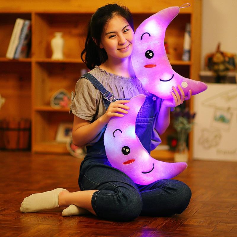 Glow Moon, Stars or Dolphin LED Light Up Plush 3D Stuffed Animal (5 Colors)