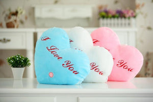 I Love You Heart LED Light Up Plush 3D Stuffed Pillow (5 Colors)