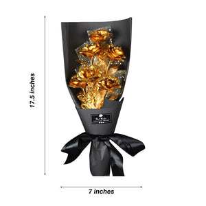 24k Galaxy Foil Rose Bouquet 6 Flower Arrangement (4 Colors) w/Gift Box