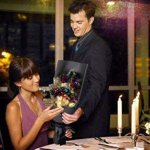 24k Galaxy Foil Rose Bouquet 6 Flower Arrangement (4 Colors) w/Gift Box