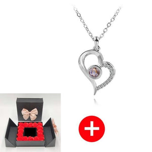 "I Love You" Forever 100 Language Micro Projection Necklace With Rose Box (30 Options)