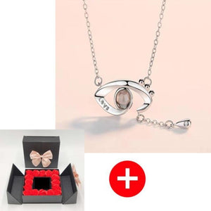 "I Love You" Forever 100 Language Micro Projection Necklace With Rose Box (30 Options)