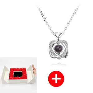 "I Love You" Forever 100 Language Micro Projection Necklace With Rose Box (30 Options)