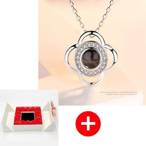 "I Love You" Forever 100 Language Micro Projection Necklace With Rose Box (30 Options)