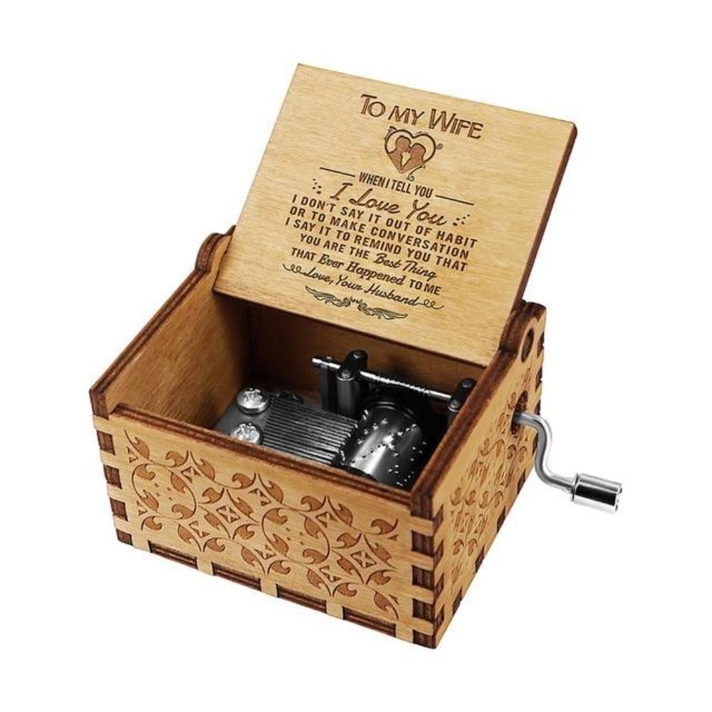 2021 Husband to Wife - I Love You Always & Forever - Engraved Music Box (2 Designs)