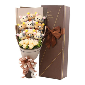 Rose Cute Teddy Bear Plush Bouquet Enchanted Flower (8 Designs) Optional Gift Box