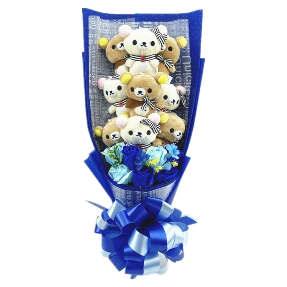 Rose Cute Teddy Bear Plush Bouquet Enchanted Flower (8 Designs) Optional Gift Box