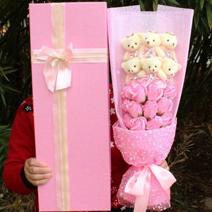 Rose Teddy Bear Bouquet Enchanted Flower (6 Designs) NO BOX
