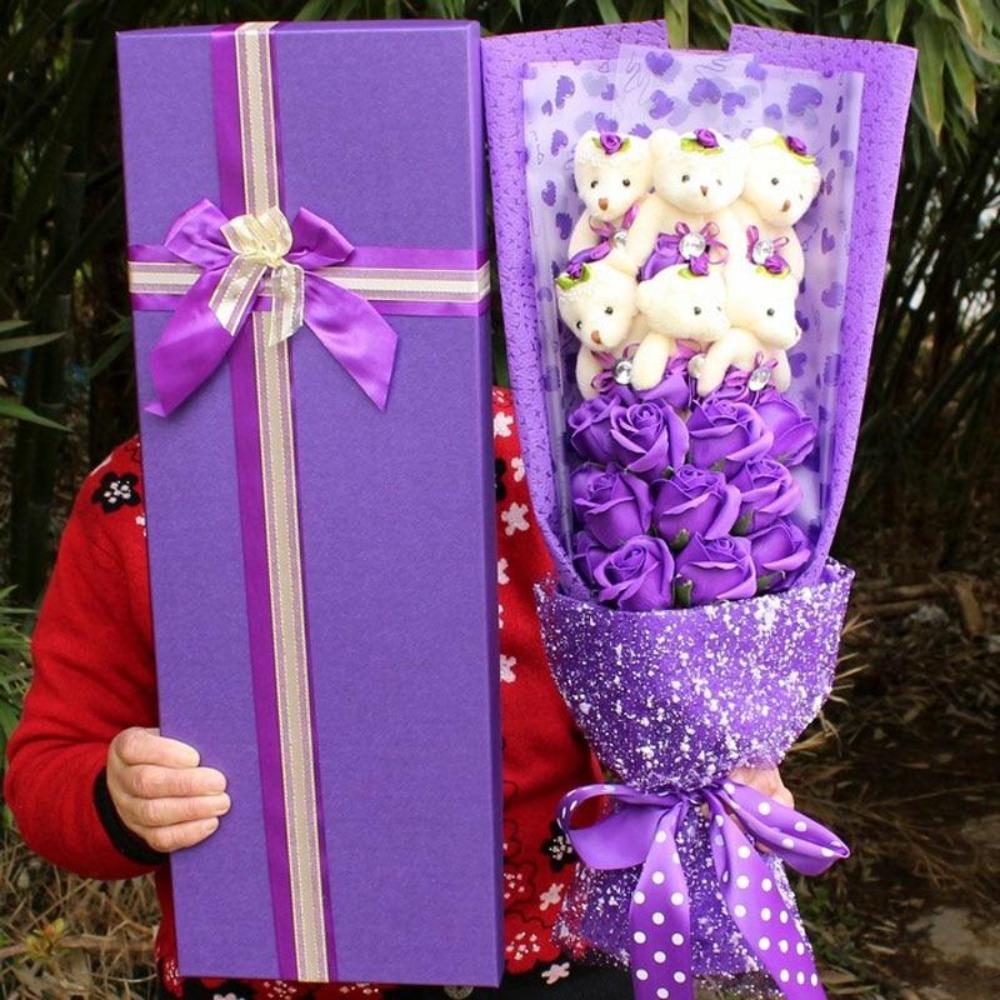 Rose Teddy Bear Bouquet Enchanted Flower (6 Designs) NO BOX