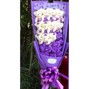 Rose Teddy Bear Bouquet Enchanted Flower (6 Designs) NO BOX