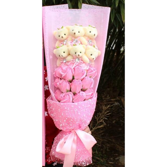 Rose Teddy Bear Bouquet Enchanted Flower (6 Designs) NO BOX