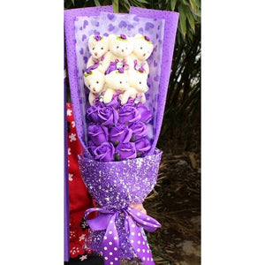 Rose Teddy Bear Bouquet Enchanted Flower (6 Designs) NO BOX