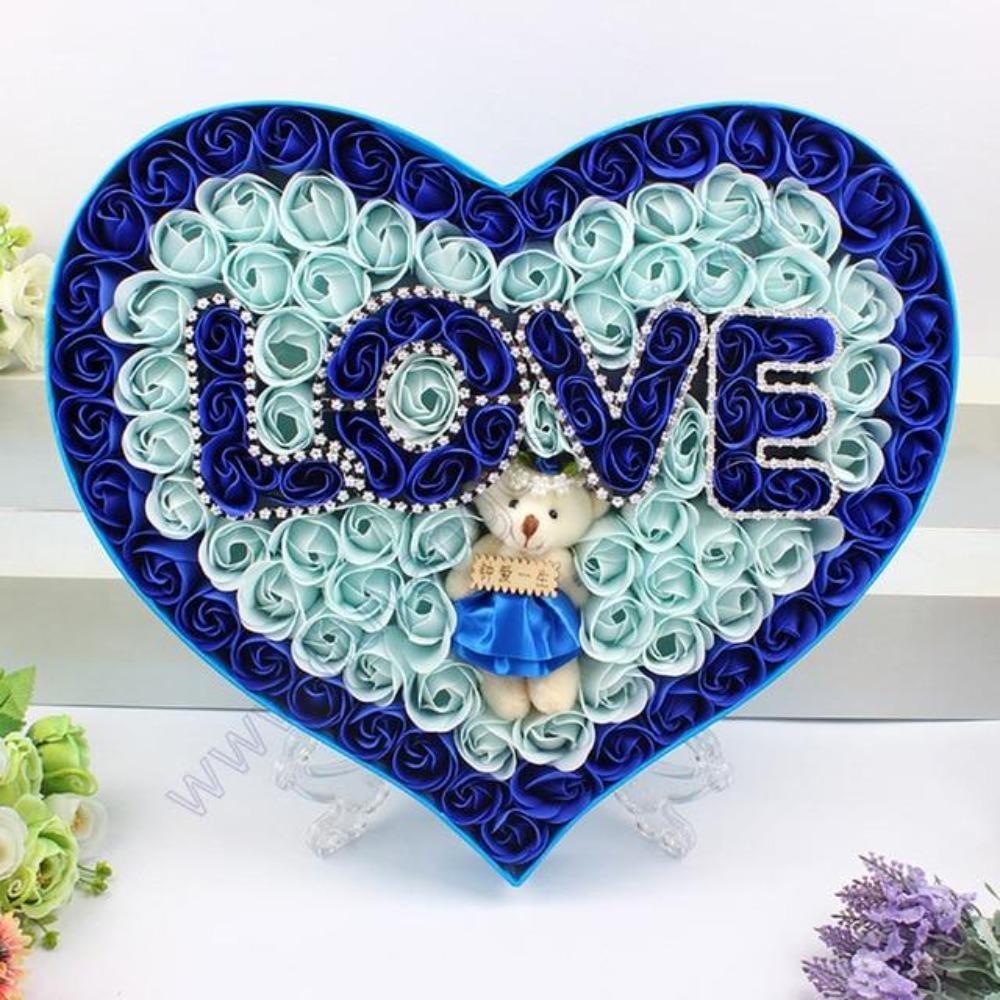 Heart Rose Bouquet Immortal Enchanted Soap Flower (6 Colors)