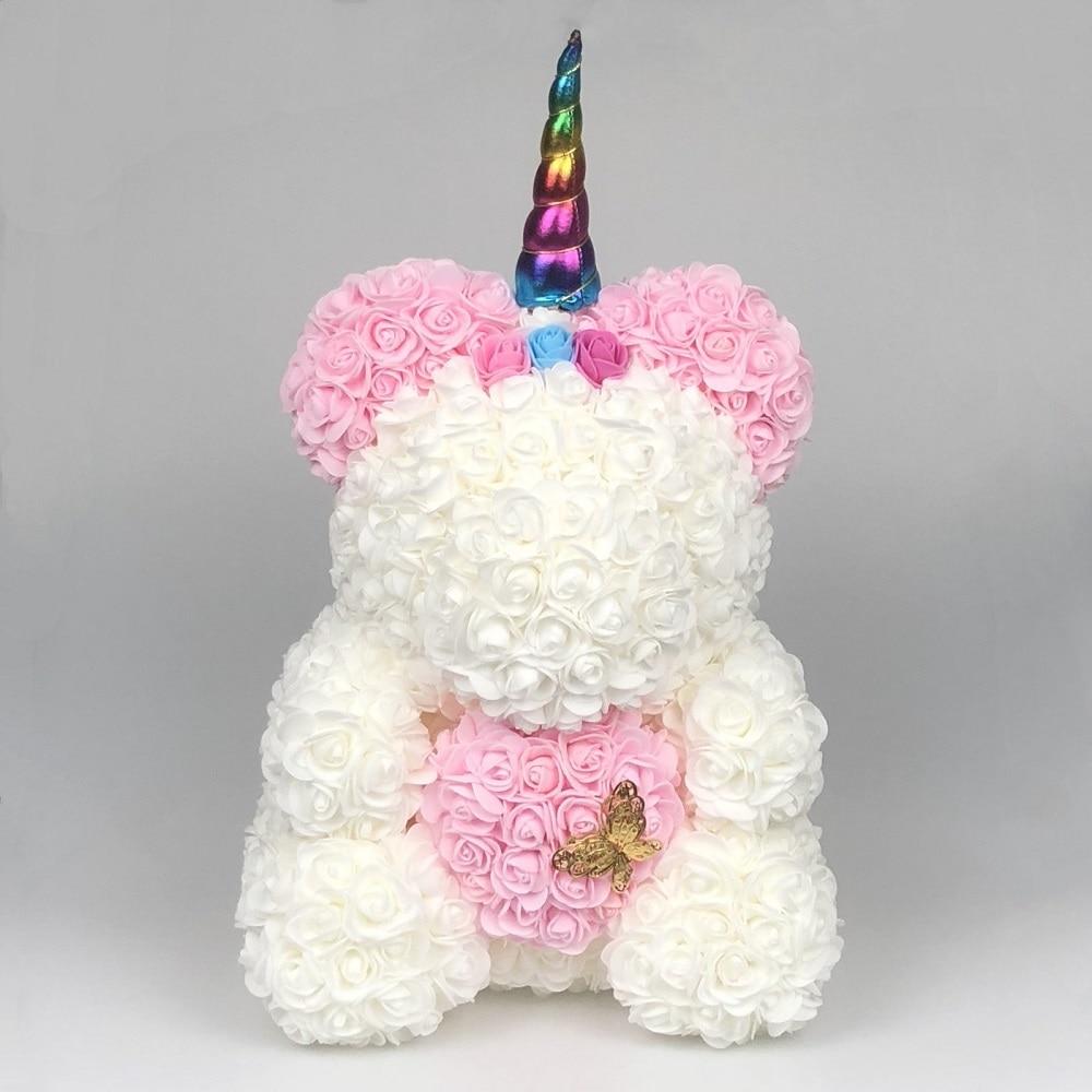 Limited Edition Unicorn Rose Bear 40cm w/Butterfly
