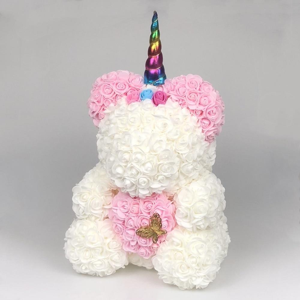 Limited Edition Unicorn Rose Bear 40cm w/Butterfly