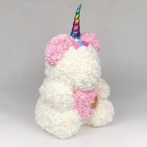 Limited Edition Unicorn Rose Bear 40cm w/Butterfly