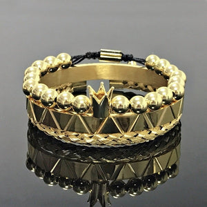 King Bling Royal Ice Roman Numerals Bracelet 3PCS Set (19 Styles)