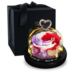 Limited Edition 2021 Immortal Enchanted Rose Glass Heart Dome (15 Colors) With Luxury Gift Box