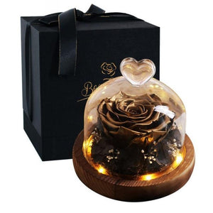 Limited Edition 2021 Immortal Enchanted Rose Glass Heart Dome (15 Colors) With Luxury Gift Box