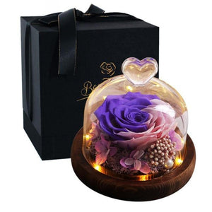 Limited Edition 2021 Immortal Enchanted Rose Glass Heart Dome (15 Colors) With Luxury Gift Box