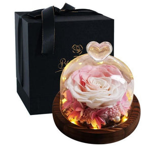 Limited Edition 2021 Immortal Enchanted Rose Glass Heart Dome (15 Colors) With Luxury Gift Box