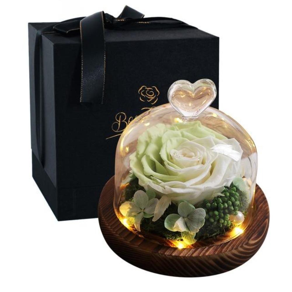 Limited Edition 2021 Immortal Enchanted Rose Glass Heart Dome (15 Colors) With Luxury Gift Box