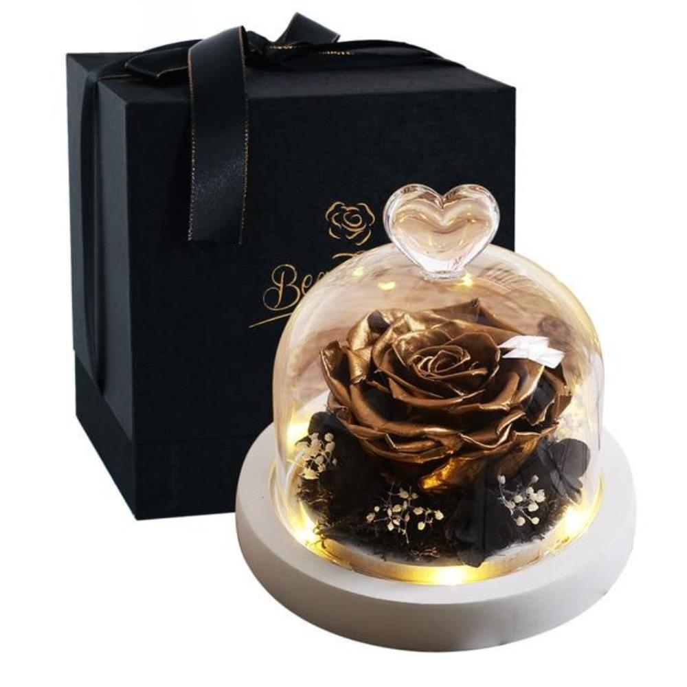Limited Edition 2021 Immortal Enchanted Rose Glass Heart Dome (15 Colors) With Luxury Gift Box