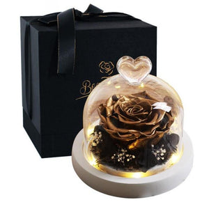 Limited Edition 2021 Immortal Enchanted Rose Glass Heart Dome (15 Colors) With Luxury Gift Box