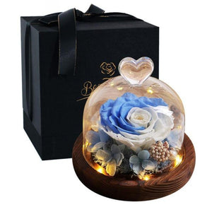 Limited Edition 2021 Immortal Enchanted Rose Glass Heart Dome (15 Colors) With Luxury Gift Box