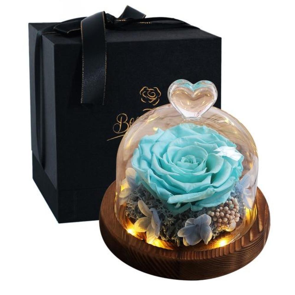 Limited Edition 2021 Immortal Enchanted Rose Glass Heart Dome (15 Colors) With Luxury Gift Box