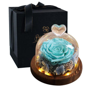 Limited Edition 2021 Immortal Enchanted Rose Glass Heart Dome (15 Colors) With Luxury Gift Box