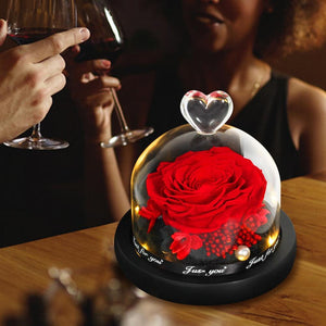 Limited Edition 2021 Immortal Enchanted Rose Glass Heart Dome (15 Colors) With Luxury Gift Box