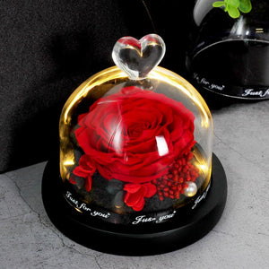 Limited Edition 2021 Immortal Enchanted Rose Glass Heart Dome (15 Colors) With Luxury Gift Box
