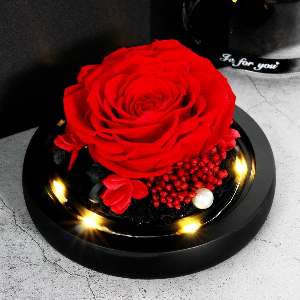Limited Edition 2021 Immortal Enchanted Rose Glass Heart Dome (15 Colors) With Luxury Gift Box