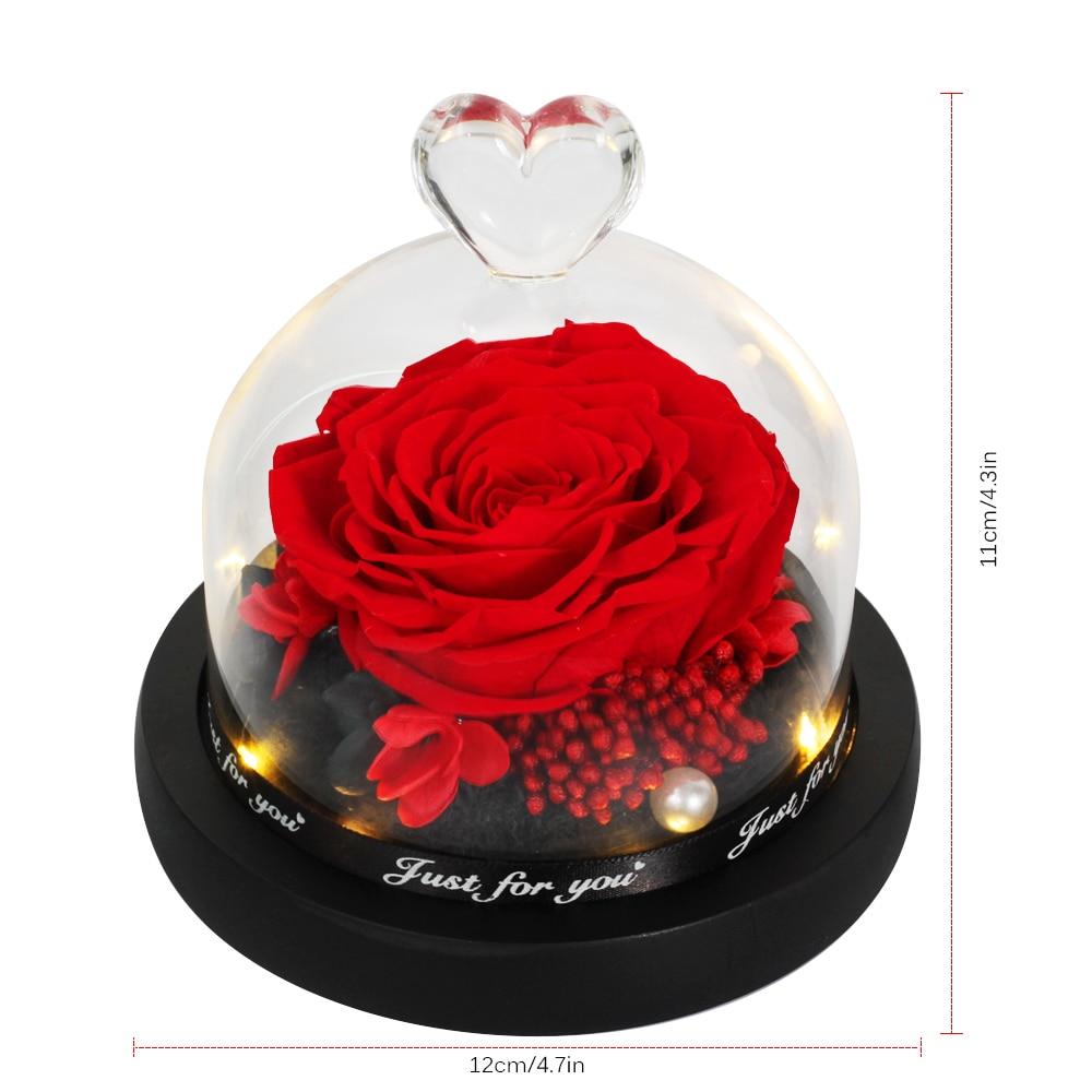 Limited Edition 2021 Immortal Enchanted Rose Glass Heart Dome (15 Colors) With Luxury Gift Box